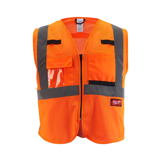 Class 2 High Visibility Orange Mesh Safety Vest - L/Xl-Milwaukee-48-73-5116-7414