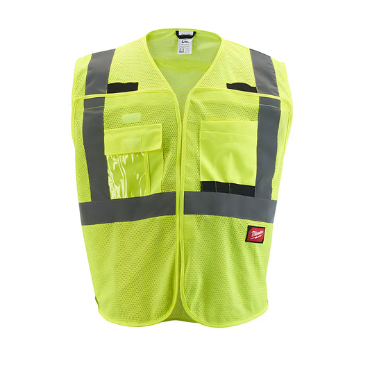 Class 2 Breakaway High Visibility Yellow Mesh Safety Vest S/M-Milwaukee-48-73-5121-7404