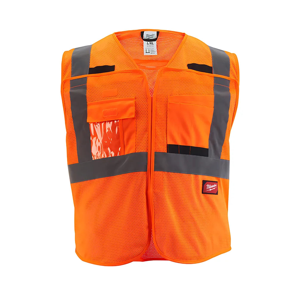 Class 2 Breakaway High Visibility Orange Mesh Safety Vest - 2Xl/3Xl-Milwaukee-48-73-5127-7389