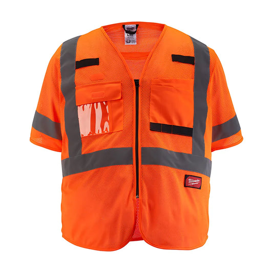 Class 3 High Visibility Orange Mesh Safety Vest - L/Xl-Milwaukee-48-73-5136-7446