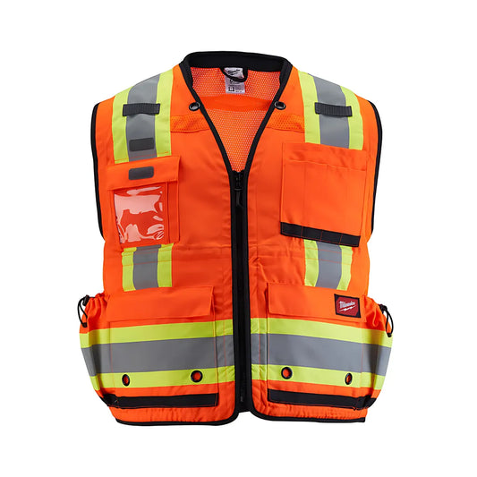 Class 2 Surveyor'S High Visibility Orange Safety Vest - L/Xl-Milwaukee-48-73-5166-7438