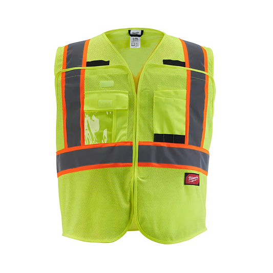 Class 2 Breakaway High Visibility Yellow Mesh Safety Vest - S/M (Csa)-Milwaukee-48-73-5171-7405