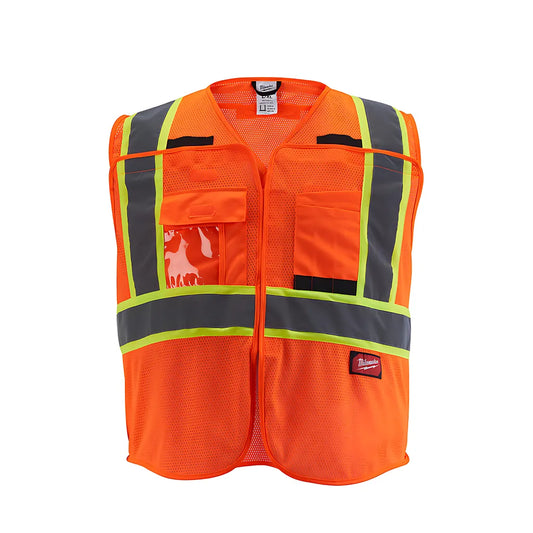 Class 2 Breakaway High Visibility Orange Mesh Safety Vest - 2Xl/3Xl (Csa)-Milwaukee-48-73-5177-7388
