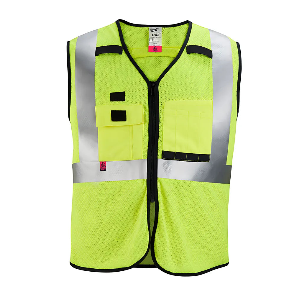 Ar/Fr Cat. 1 Class 2 High Visibility Yellow Mesh Safety Vest - S/M-Milwaukee-48-73-5201-7182