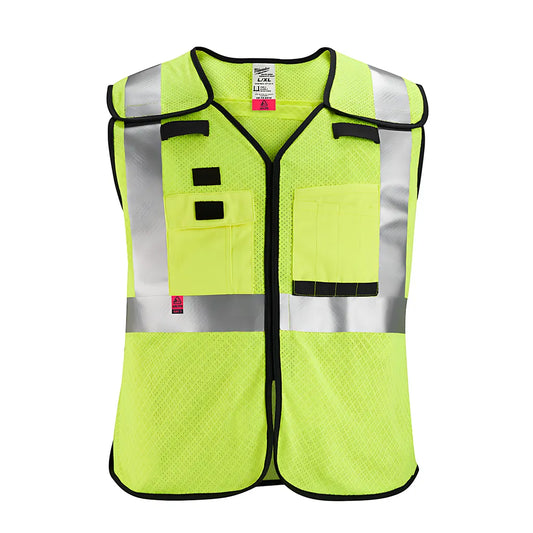 Ar/Fr Cat. 1 Class 2 Breakaway High Visibility Yellow Mesh Safety Vest - 4Xl/5Xl (Ansi/Csa)-Milwaukee-48-73-5214-7172