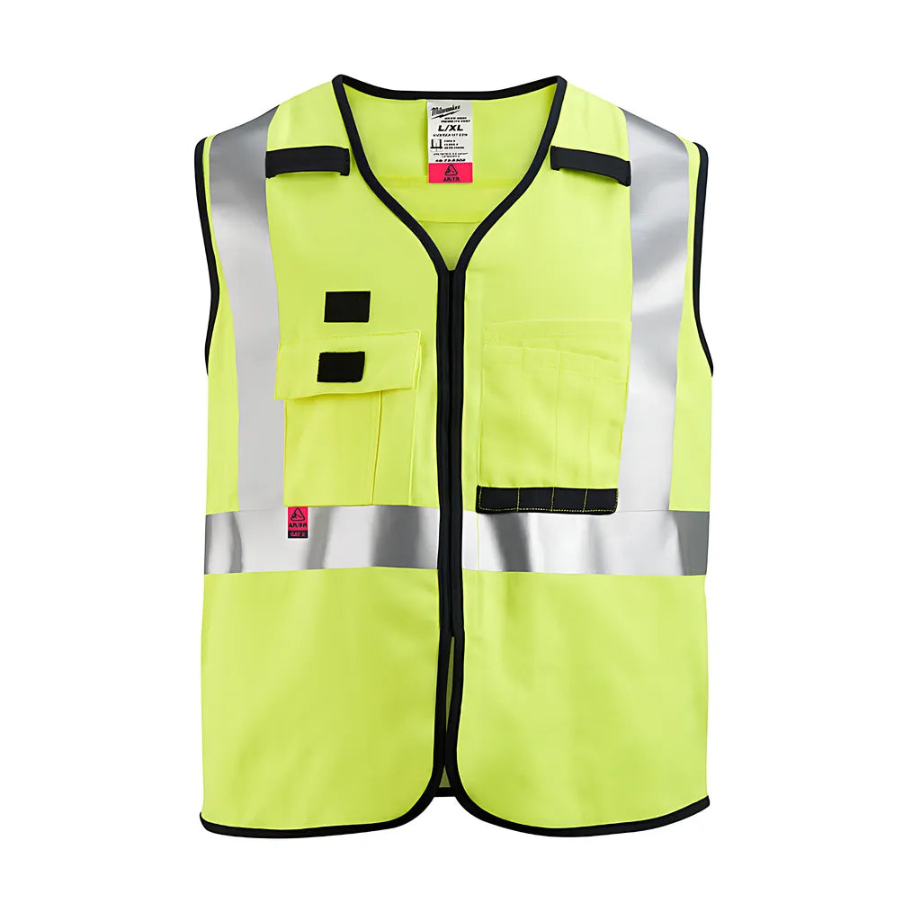 Ar/Fr Cat. 1 Class 2 High Visibility Yellow Safety Vest - 2Xl/3Xl-Milwaukee-48-73-5303-7183