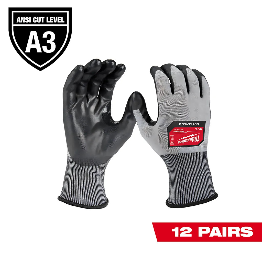 Cut Level 3 High Dexterity Polyurethane Dipped Gloves - S-Milwaukee-48-73-8730B-853