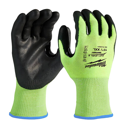 High Visibility Cut Level 2 Polyurethane Dipped Gloves - Xxl-Milwaukee-48-73-8924B-1050