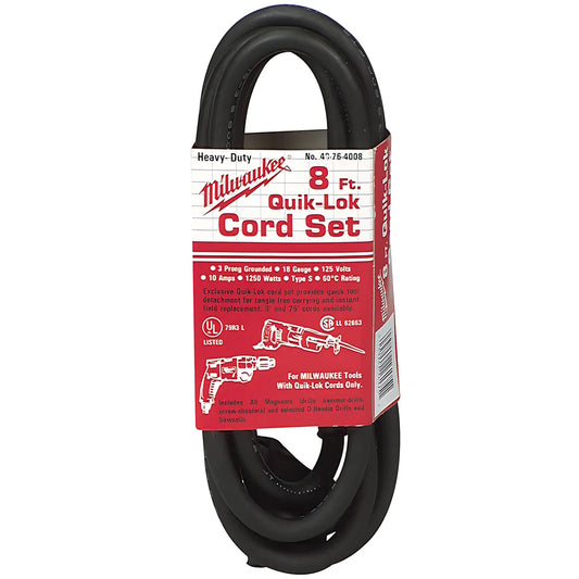 8 Ft. 3-Wire Quik-Lok® Cord-Milwaukee-48-76-4008-6872