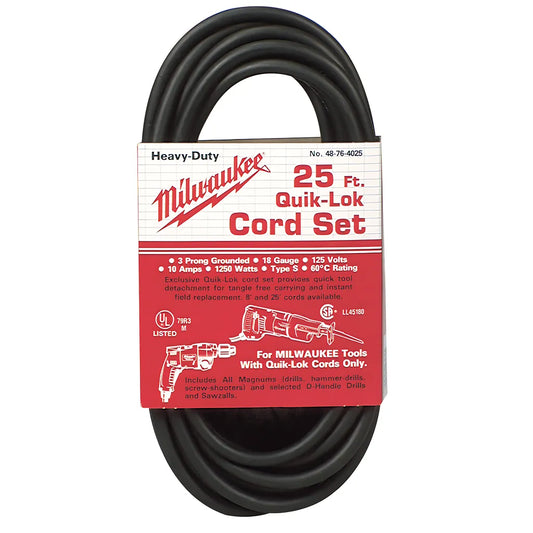 25 Ft. 3-Wire Quik-Lok® Cord-Milwaukee-48-76-4025-5322