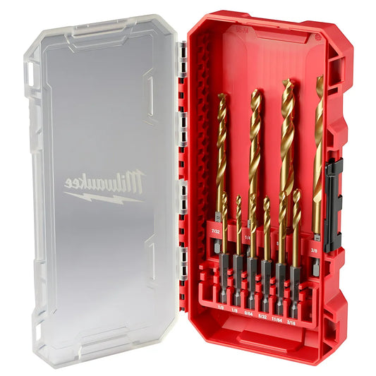 Shockwave Impact Duty Red Helix Titanium Drill Bit Set  10Pc-Milwaukee-48-89-4633-11027