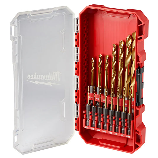 Shockwave Impact Duty Red Helix Titanium Drill Bit Set - 15Pc-Milwaukee-48-89-4670-11028