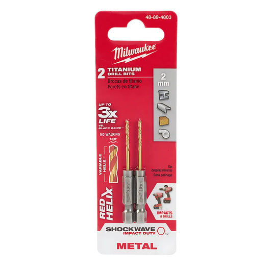 2Mm Metric Titanium Shockwave Red Helix Bit-Milwaukee-48-89-4803-5419