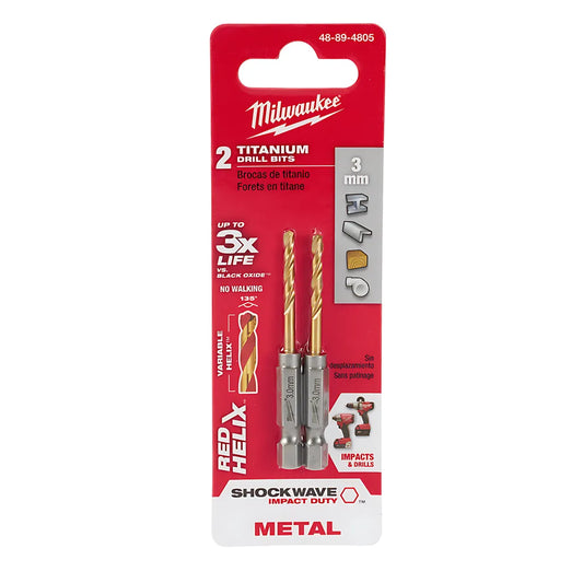 3Mm Metric Titanium Shockwave Red Helix Bit-Milwaukee-48-89-4805-5958