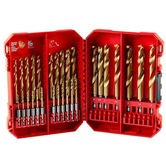 Shockwave Impact Duty Red Helix Titanium Metric Drill Bit Set  29Pc-Milwaukee-48-89-4862-11034