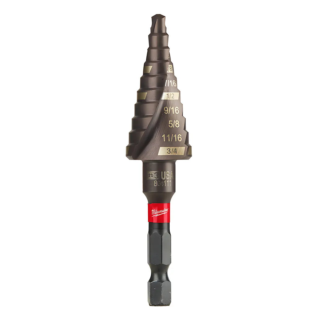 Shockwave Impact Duty Step Bit #3 3/16 - 3/4 In.-Milwaukee-48-89-9243-11667