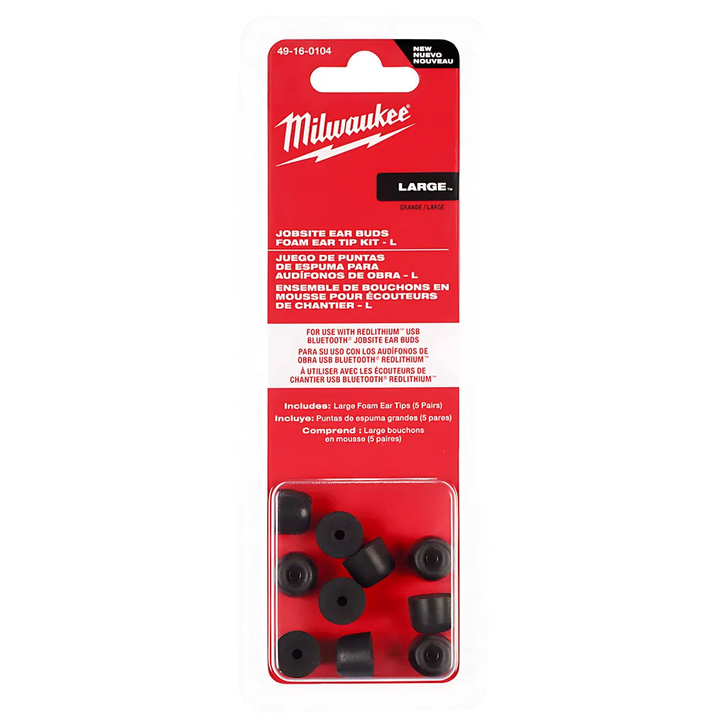 Jobsite Earbuds Foam Ear Tip Kit - L-Milwaukee-49-16-0104-8607