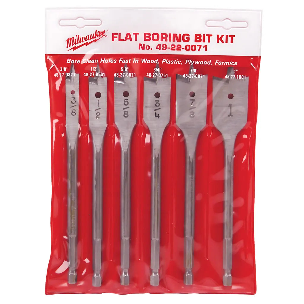 6 Piece Universal Flat Boring Bit Kit-Milwaukee-49-22-0071-6561