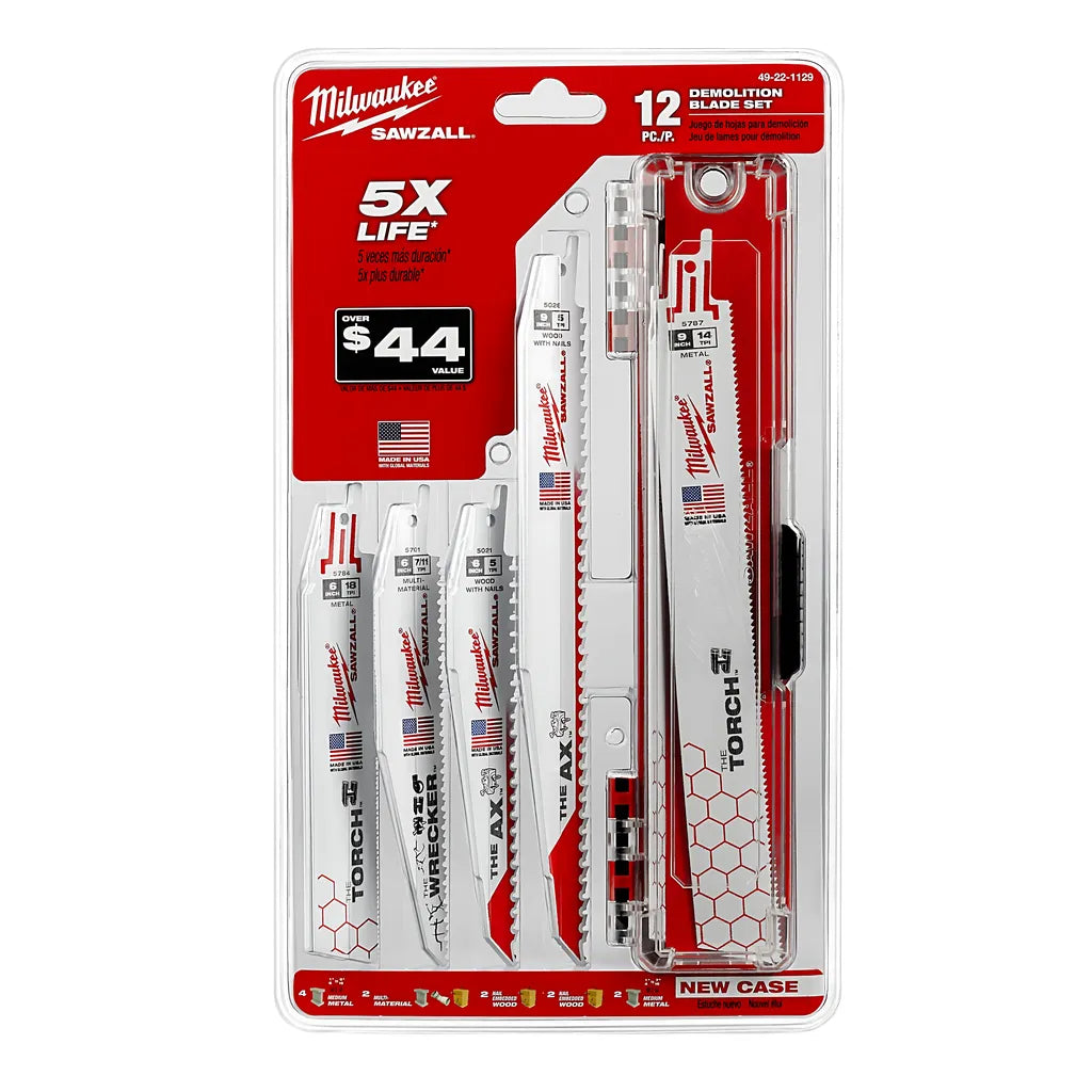 12-Piece Sawzall® Blade Set-Milwaukee-49-22-1129-4555