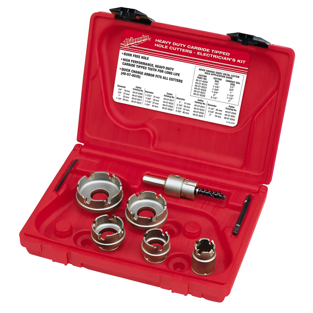 Electrician'S Sheet Metal Carbide Cutter Kit (7 Piece)-Milwaukee-49-22-8310-7821