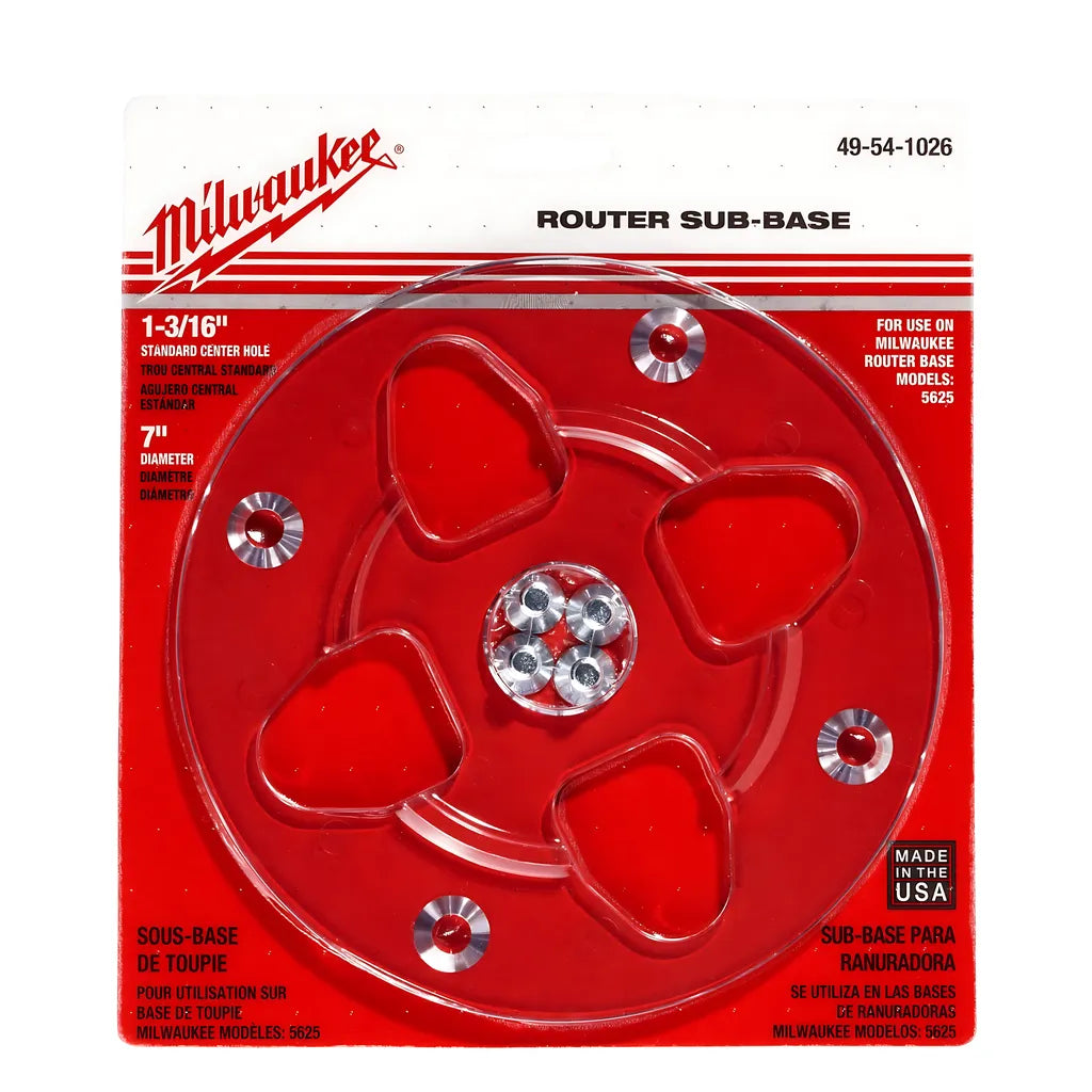 7 In. Diameter 1-3/16 In. Center Hole Sub-Base - Clear-Milwaukee-49-54-1026-6676