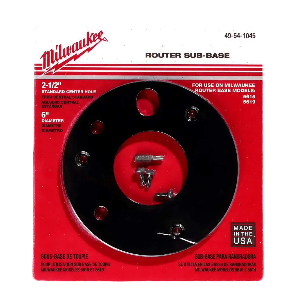 6 In. Diameter 2-1/2 In. Center Hole Sub-Base-Milwaukee-49-54-1045-6523