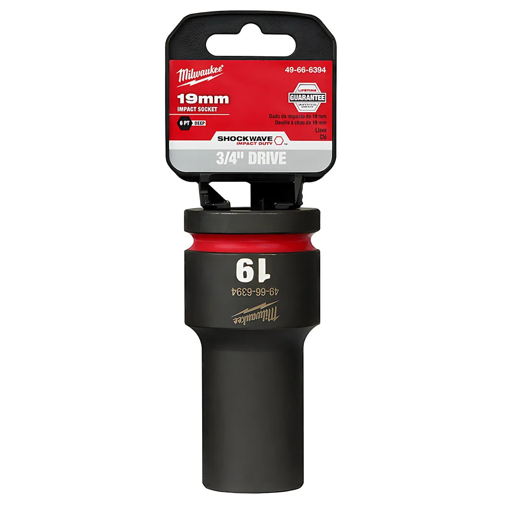 Shockwave Impact Duty 3/4" Drive 19Mm Deep 6 Point Socket-Milwaukee-49-66-6394-11494