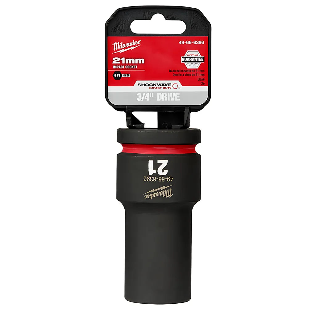 Shockwave Impact Duty 3/4" Drive 21Mm Deep 6 Point Socket-Milwaukee-49-66-6396-11500