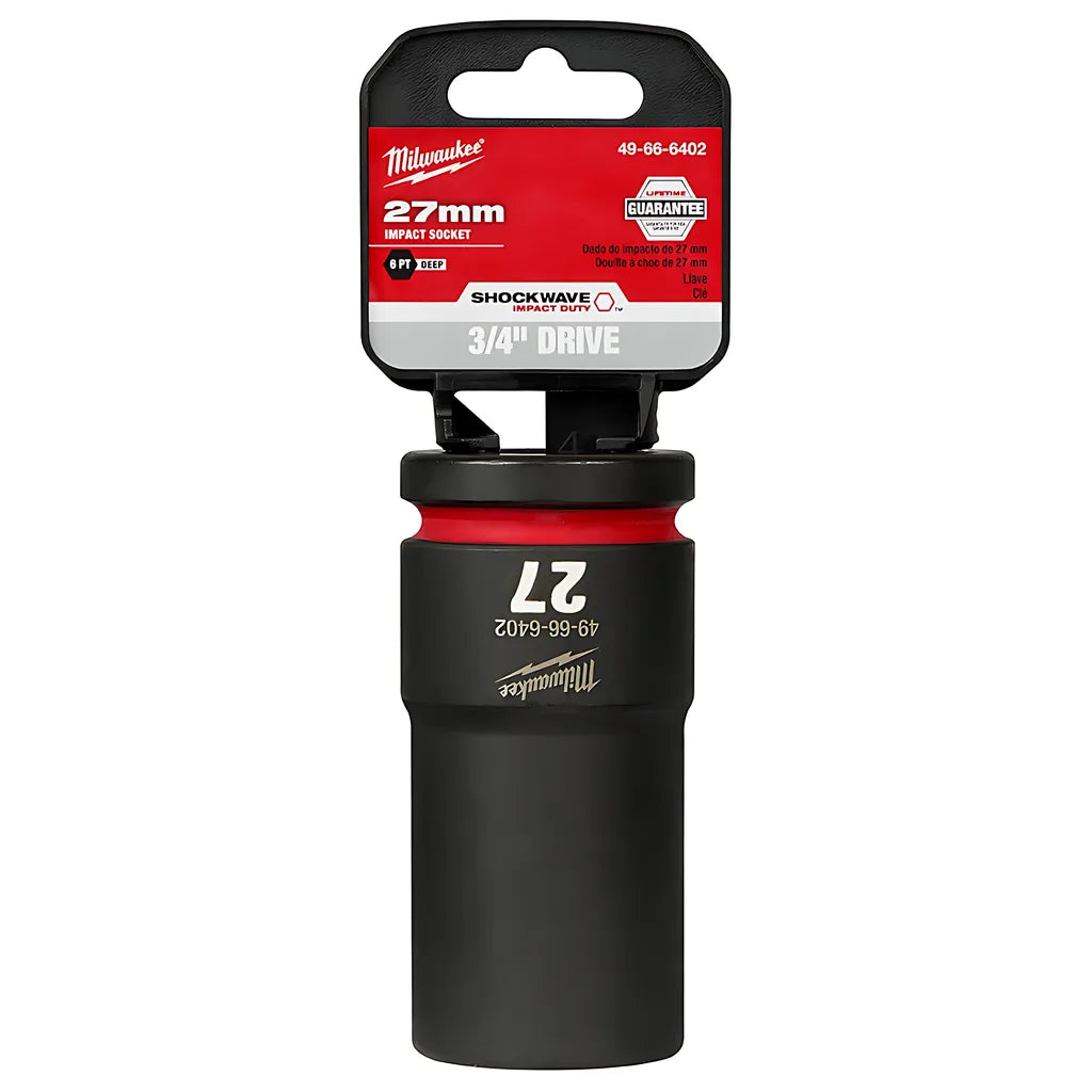 Shockwave Impact Duty 3/4" Drive 27Mm Deep 6 Point Socket-Milwaukee-49-66-6402-11513