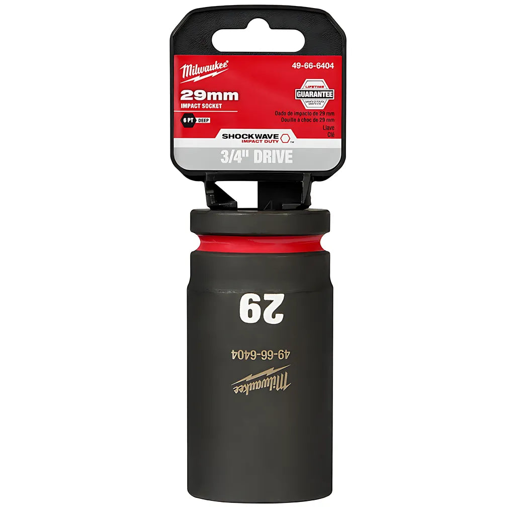 Shockwave Impact Duty 3/4" Drive 29Mm Deep 6 Point Socket-Milwaukee-49-66-6404-11516