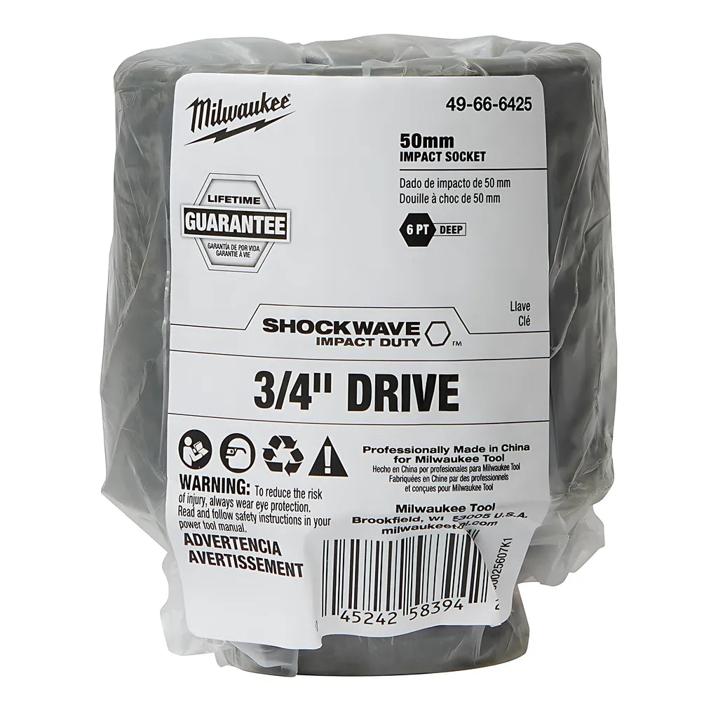 Shockwave Impact Duty 3/4" Drive 50Mm Deep 6 Point Socket-Milwaukee-49-66-6425-11563