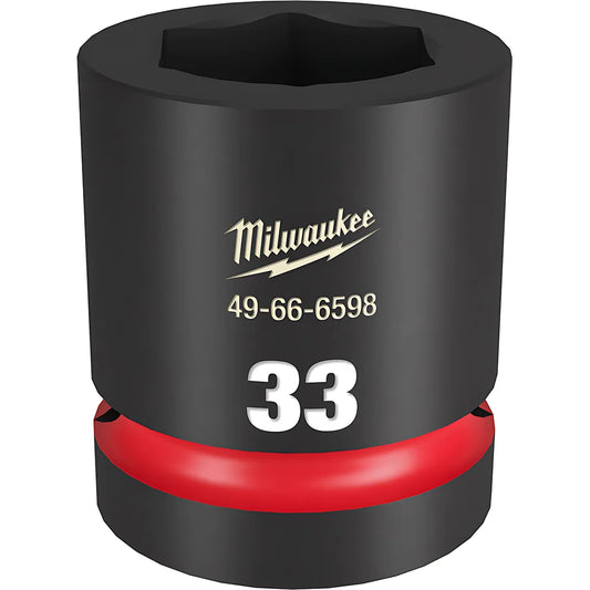 Shockwave Impact Duty 1" Drive 33Mm Standard 6 Point Socket-Milwaukee-49-66-6598-11317