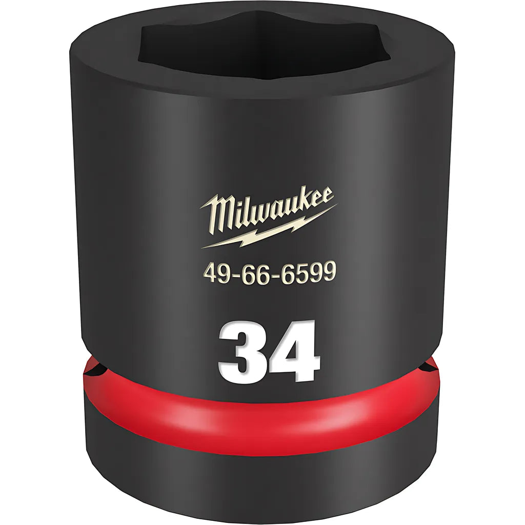 Shockwave Impact Duty 1" Drive 34Mm Standard 6 Point Socket-Milwaukee-49-66-6599-11319