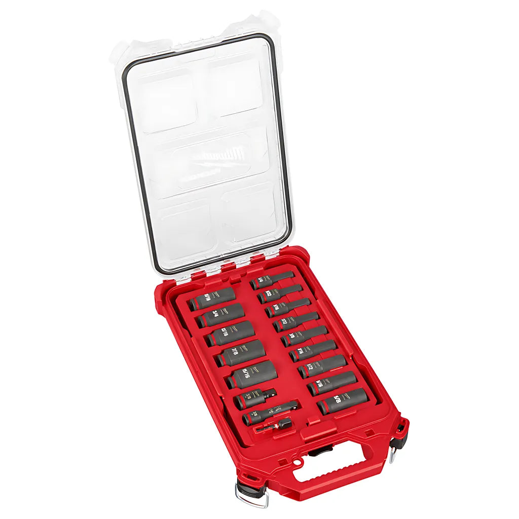 Shockwave Impact Duty Socket 3/8 Dr 17Pc Sae Packout Set-Milwaukee-49-66-6800-11658