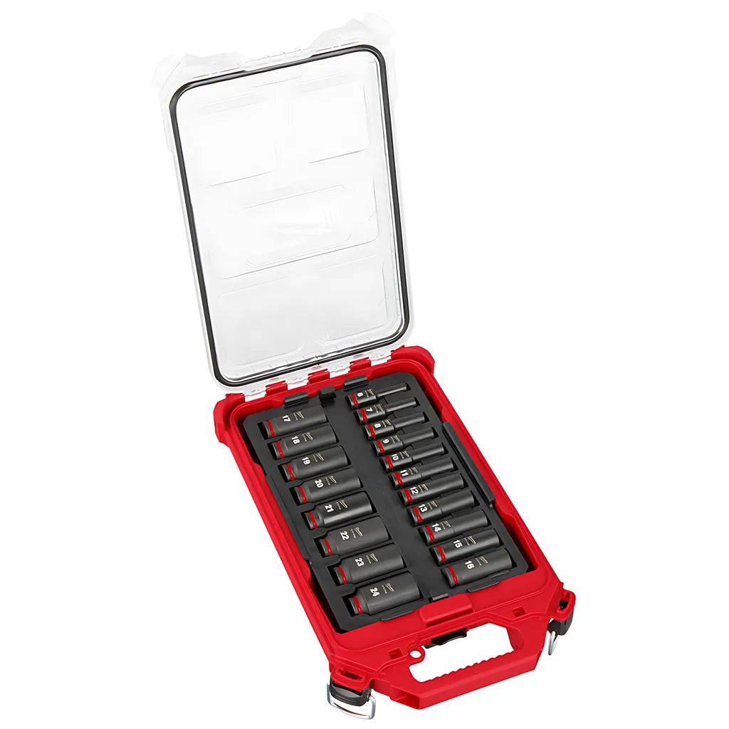 Shockwave Impact Duty Socket 3/8 Dr 19Pc Mm Packout Set-Milwaukee-49-66-6801-11661