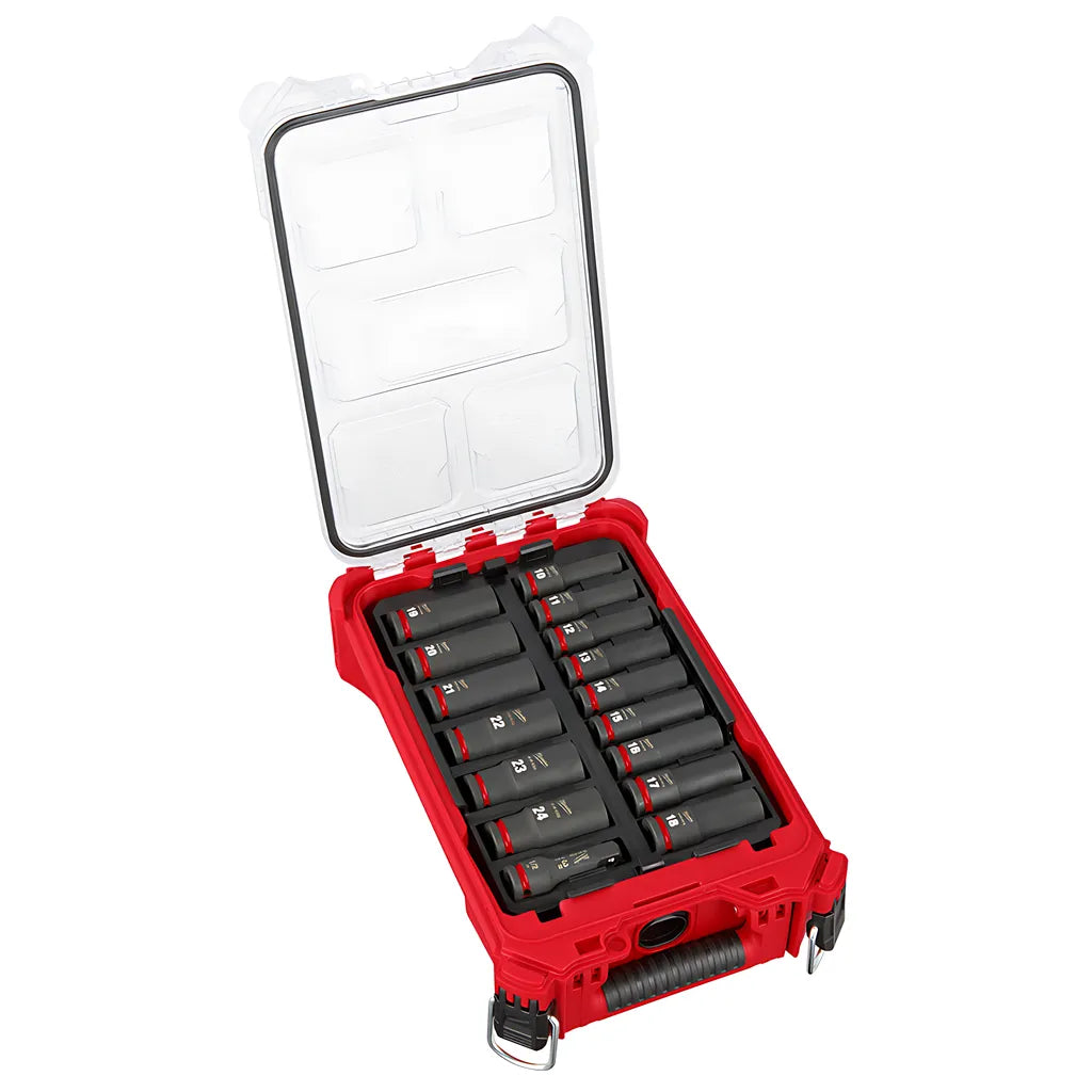 Shockwave Impact Duty Socket 1/2 Dr 16Pc Mm Packout Set-Milwaukee-49-66-6803-11651