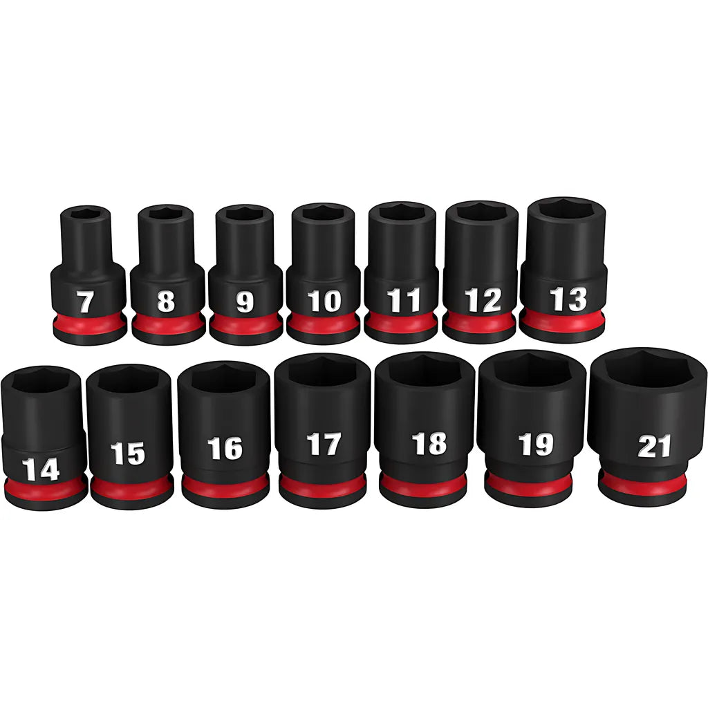 14Pc Shockwave Impact Duty 3/8" Drive Metric Standard 6 Point Socket Set-Milwaukee-49-66-7007-4758