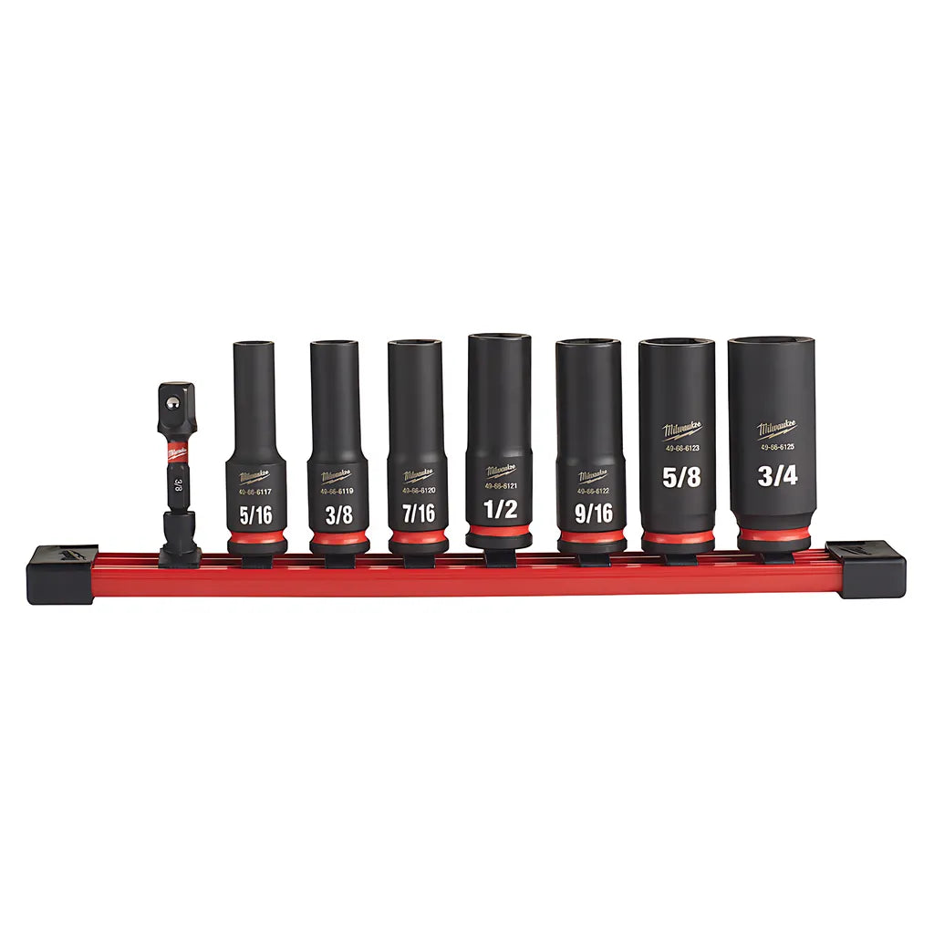 8Pc Shockwave Impact Duty 3/8" Drive Sae Deep 6 Point Socket Set-Milwaukee-49-66-7024-6957