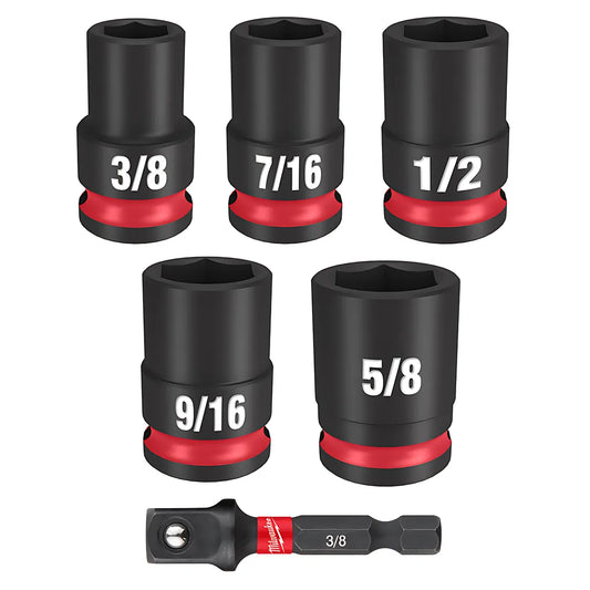 6Pc Shockwave Impact Duty 3/8" Drive Sae Standard Socket Set-Milwaukee-49-66-7035-6659