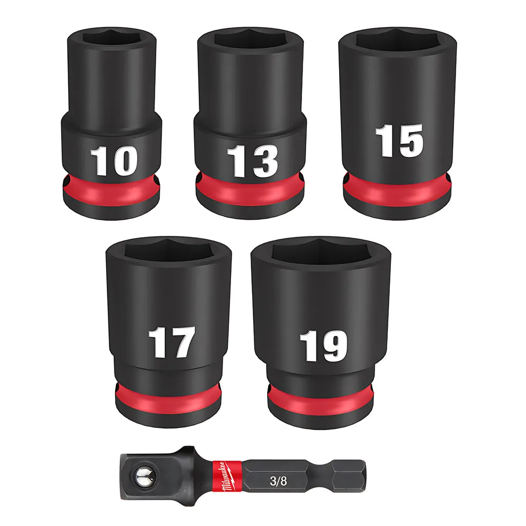 6Pc Shockwave Impact Duty 3/8" Drive Metric Standard Socket Set-Milwaukee-49-66-7036-6658