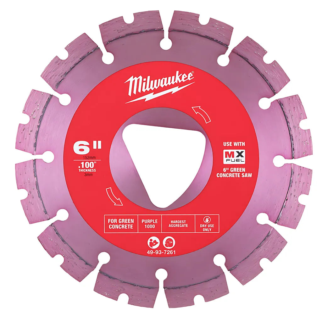 Purple 6 X .100 Diamond Blade For Green Concrete-Milwaukee-49-93-7261-10388