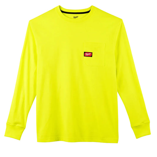 Heavy Duty Pocket T-Shirt - Long Sleeve - Hi Vis 2X-Milwaukee-602HV-2X-8332