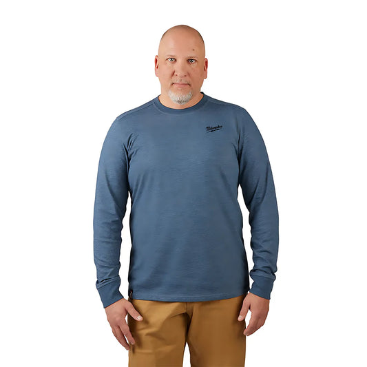 Freeflex Hybrid Work Tee - Long Sleeve - Blue 2X-Milwaukee-604BL-2X-8017