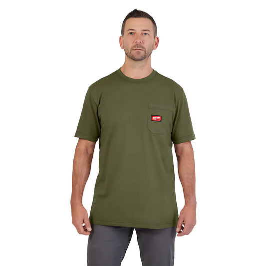 Gridiron Pocket T-Shirt - Short Sleeve Green 3X-Milwaukee-605GN-3X-8238