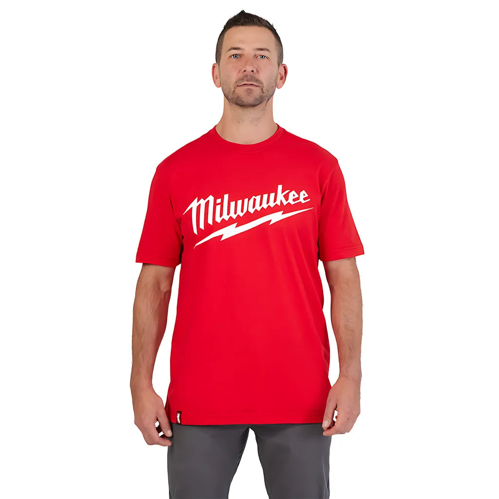 Heavy Duty T-Shirt - Short Sleeve Logo Red 2X-Milwaukee-607R-2X-8371