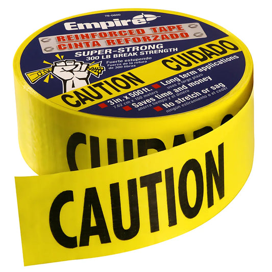 500 Ft. Reinforced Yellow Barricade Tape - Caution/Cuidado-Milwaukee-76-0600-6378