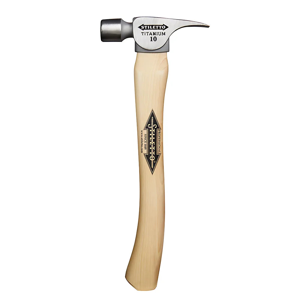 10 Oz Titanium Smooth Face Hammer With 14.5 In. Curved Hickory Handle-Milwaukee-FH10C-4047