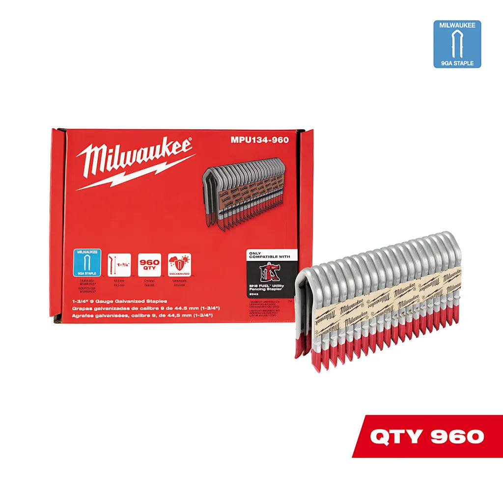 1.75 Inch 9 Gauge Galvanized Staples-Milwaukee-MPU134-960-3614