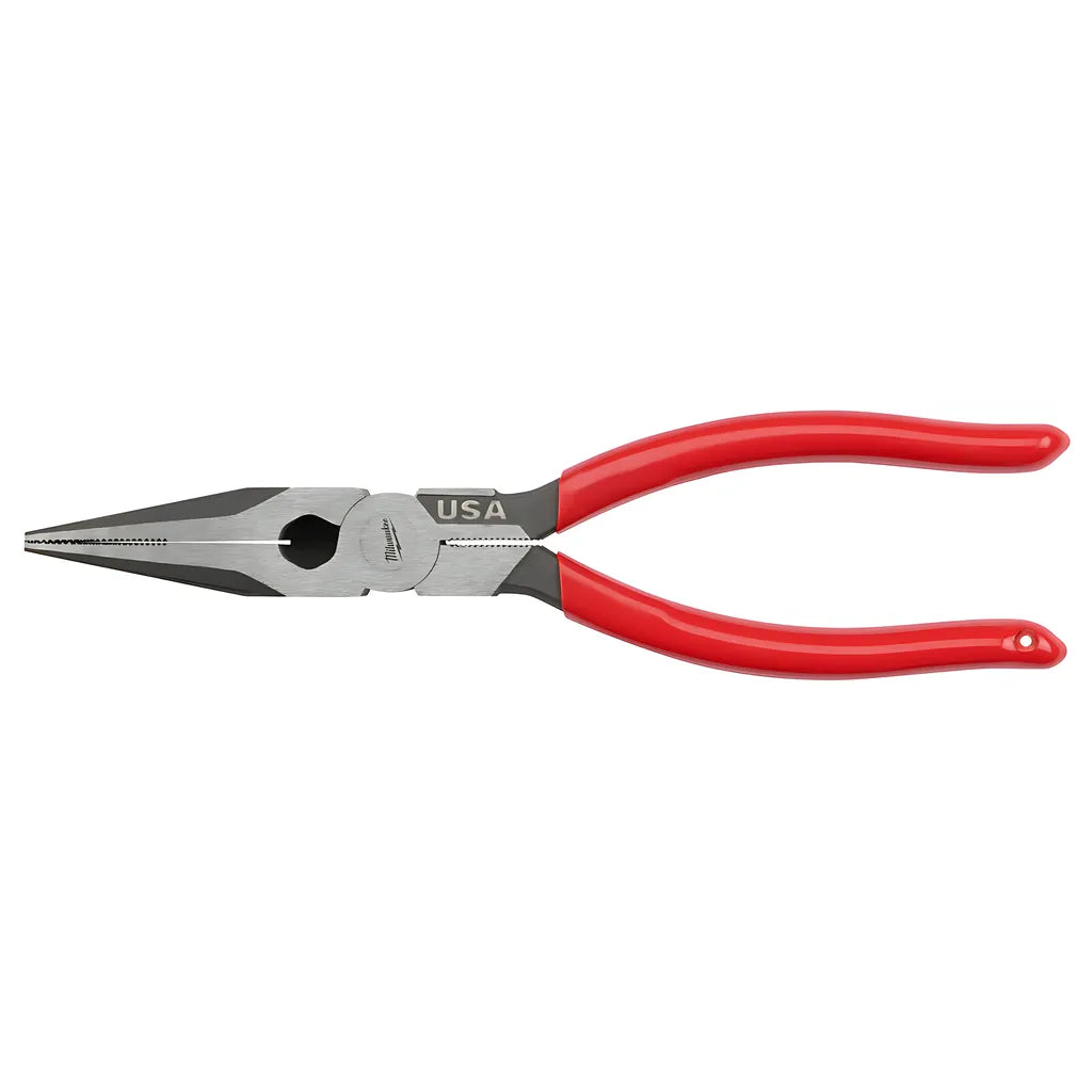 8" Long Nose Dipped Grip Pliers (Usa)-Milwaukee-MT505-6912