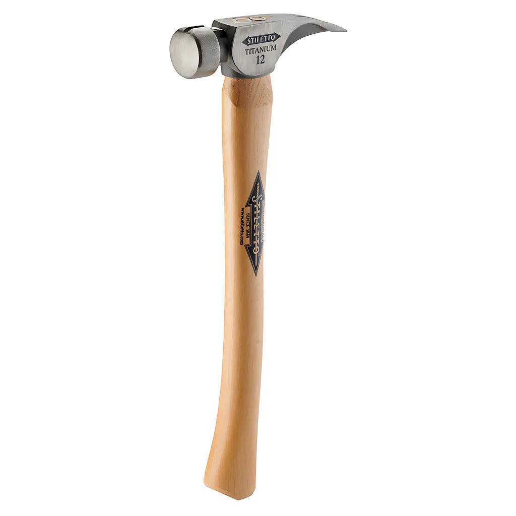 12 Oz Titanium Smooth Face Hammer With 18 In. Curved Hickory Handle-Milwaukee-TI12SC-4495